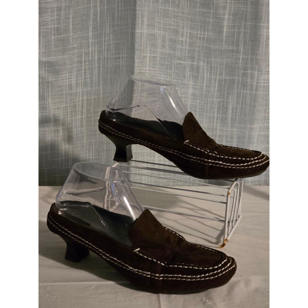 Women's Pierre Dumas Brown Suede Mules with short heel Size 8.5M